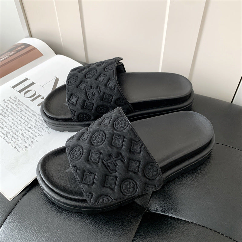 Velcro slippers for women summeroutwear2025easiest for matchthick soleplatform shoessoft solenon-slipniche style sandalsthick soleincrease