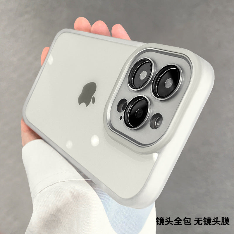 Suitable for iphone16 mobile phone case, gold shield all-inclusive lens film, apple 14 transparent anti-fall 13promax protective case