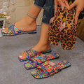 Plus size women's ethnic style sandals for export - new summer  breathable printed open-toe roman sandals and slippers
