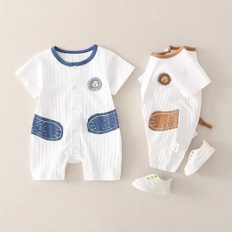 Newborn infant summer lightweight unisex baby cute comfortable short-sleeve romper jumpsuit outfit