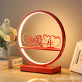 Red festive wedding table lamp - bedroom bedside lamp with remote & touch dimming - romantic & cozy bridal gift