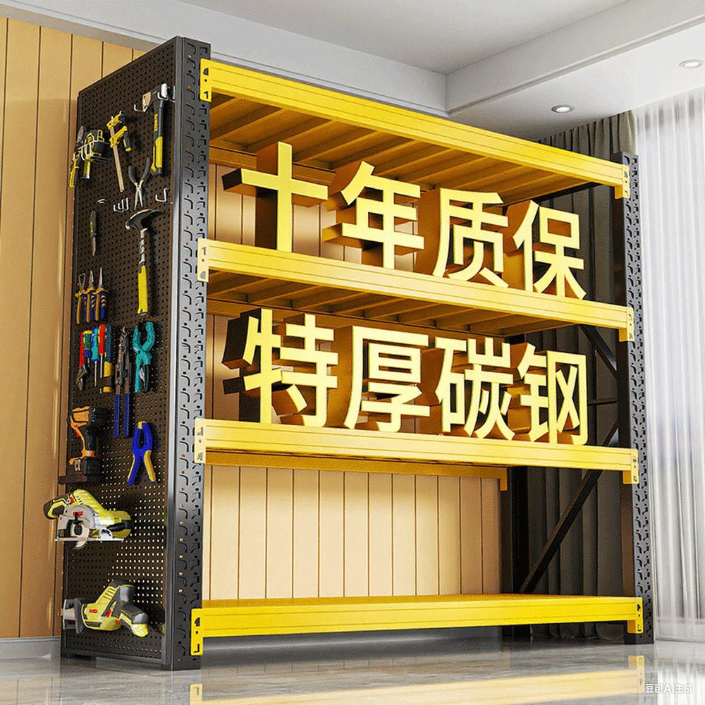 Commercial warehouse shelving unit, multi-tier storage rack, home basement supermarket express delivery display shelf, freestanding heavy-duty storage rack