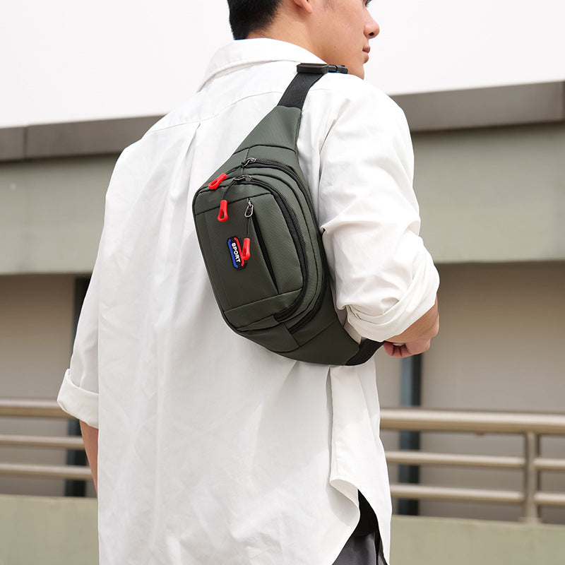 Cross-border new fanny pack men's multi-functional business cashier messenger bag large capacity outdoor sports mountaineering running fanny pack