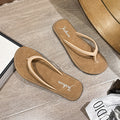 Women's flip-flops summeroutwear nubuck leather upper fashion seaside flatsoutwear new beach flip-flops