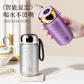 New smart temperature display insulated mug with titanium coated liner, vacuum insulated, outdoor portable mini pocket cup