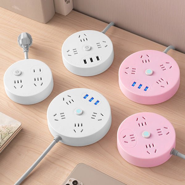 Desktop office plug small, disc with cable usb power strip socket household high power porous patch panel plug board