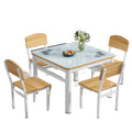 Square tempered glass dining table and chair set - modern minimalist design for small spaces