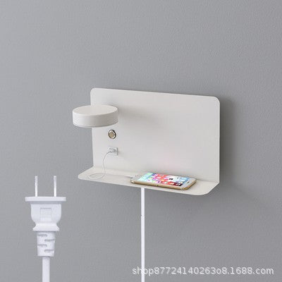 Nordic minimalist wall lamp - bedroom bedside sconce, hotel ambiance wall light, no wiring required, personalized design with usb phone charging
