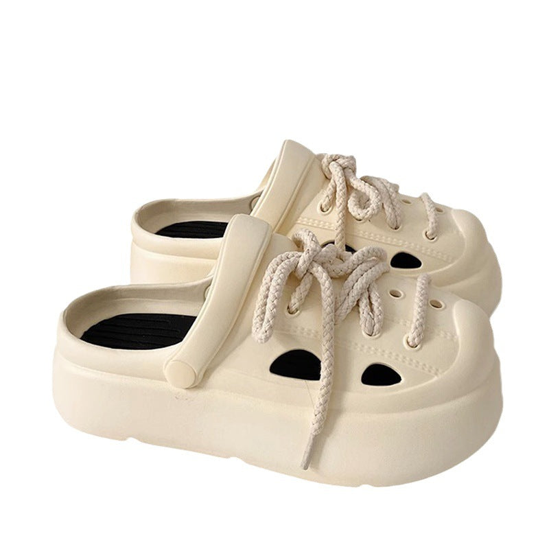 Fairy wind beautiful super fairy slippers women's thick sole summer outwear k-style pearl sandals fashion princess style flip flops