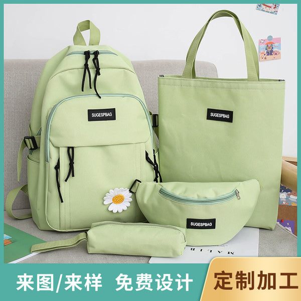 Wholesale customized primary and secondary school student schoolbag cover Korean version Harajuku backpack women's large-capacity backpack campus schoolbag men