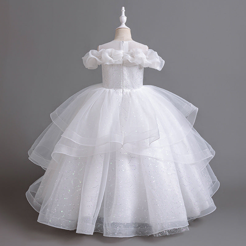 Yimingzhi performance piano kids birthday dress children's dress first birthday princess dress cross-border exclusive