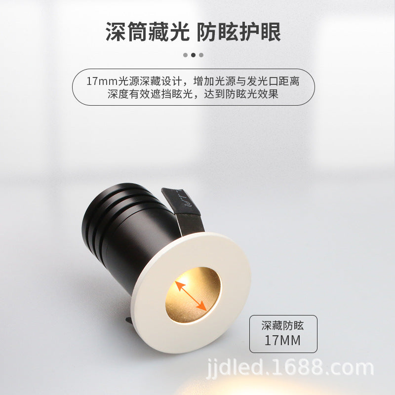 Factory direct sales LED spotlight embedded deep anti-glare 1W3W5W without main light Cabinet lighting LED spotlight thumb light