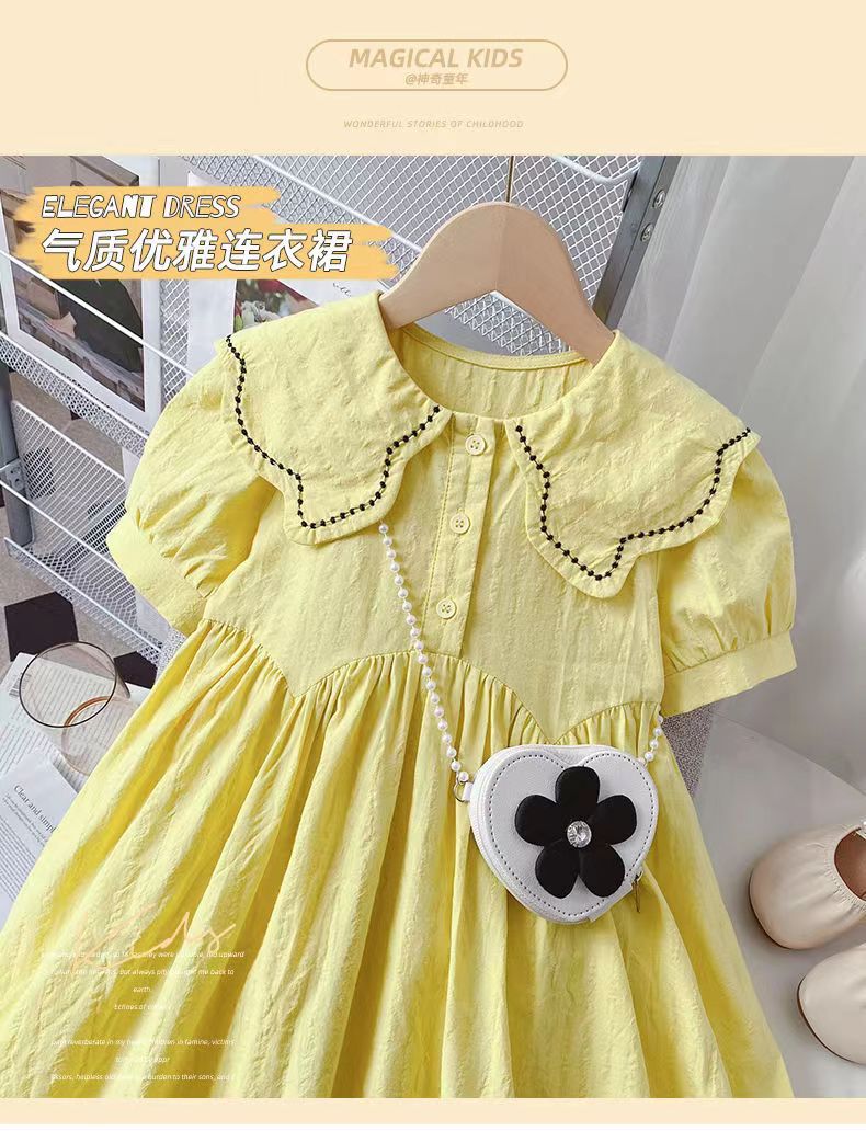 Girls' pure cotton dress - summer lightweight style,  new collection, stylish baby princess dress, summer children's dress, kids' clothing