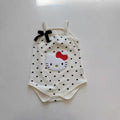 summer new arrival: korean style cat & bowknot romper - lightweight one-piece outfit for baby girls, perfect for crawling and outdoor adventures