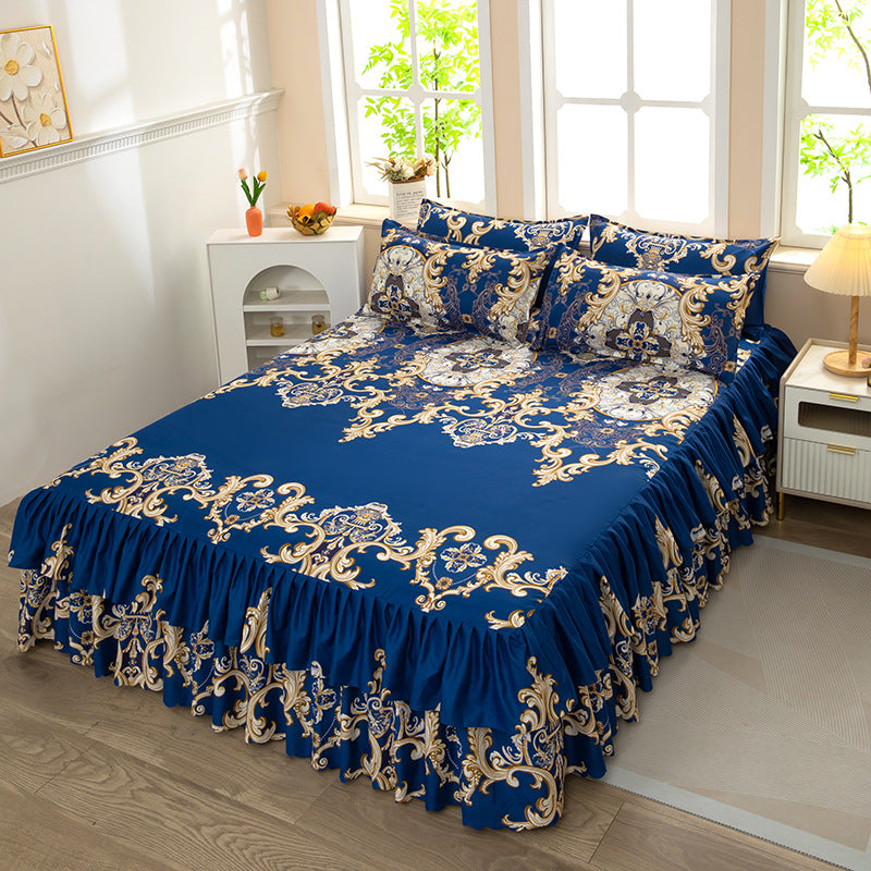 Bed skirt, fitted sheet, thickened bed sheets, comfortablenon-slip mattress protector, single piece simmons bed cover 1.8m double bed