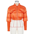European and american women's winter  new fashion padded cotton coat stand collar short jacket warm bread coat