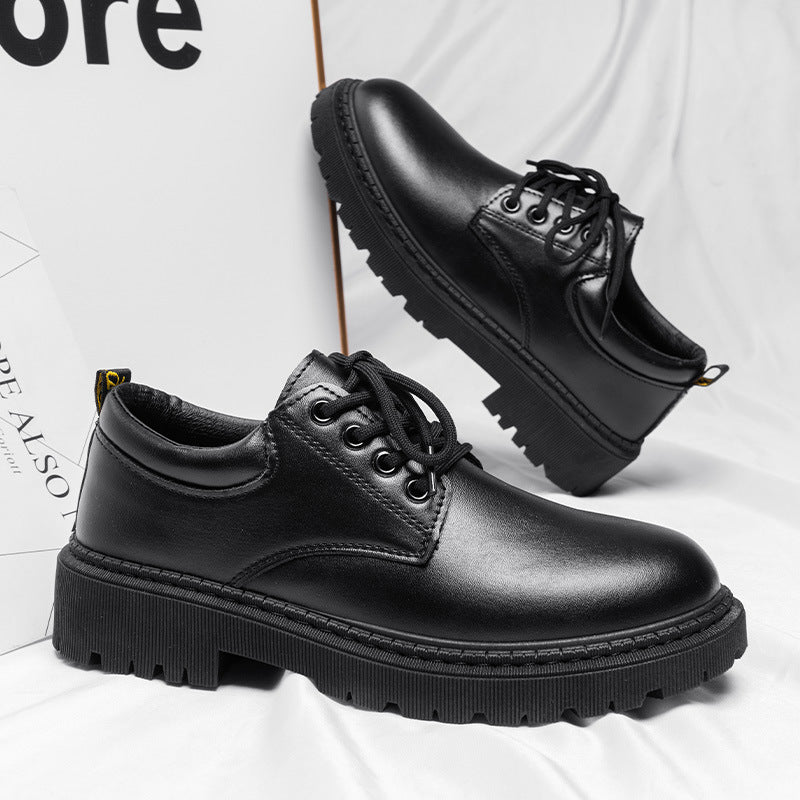 Men's business formal dress shoes for work, casual leather shoes, teenagers, wedding groomsmen, black work boots, martin boots for men