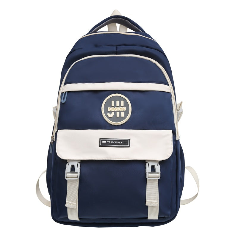 Cross-border new large-capacity schoolbag, junior high school student, college student backpack, Korean version of casual tide student backpack wholesale