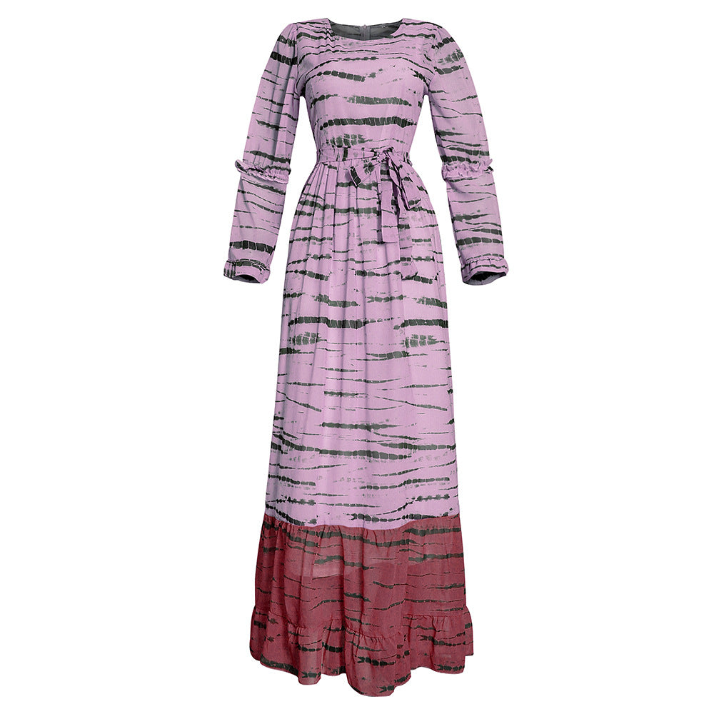 African plus size women's new summer chiffon two-piece ruffle dress  maxi dress factory wholesale