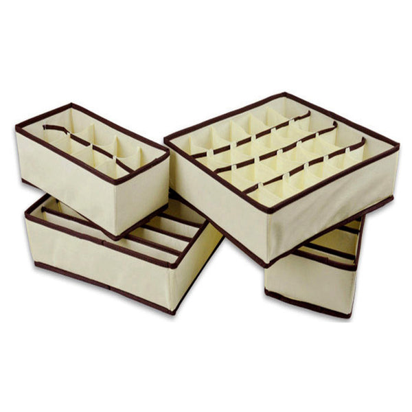 Home Furnishing Day New Material Non-woven Four-piece Storage Box Fabric Storage Box Bras Storage Box Underwear Finishing