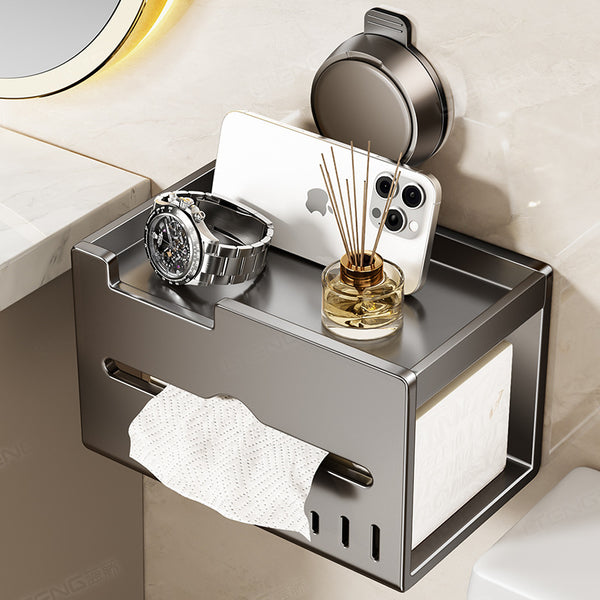 Suction cup tissue box toilet household bathroom toilet paper paper drawing storage box non-punching wall hanging toilet paper rack