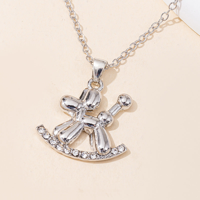 European and american cross-border e-commerce new jewelry fashion diamond-studded animal pendant versatile rabbit cat alloy necklace necklace