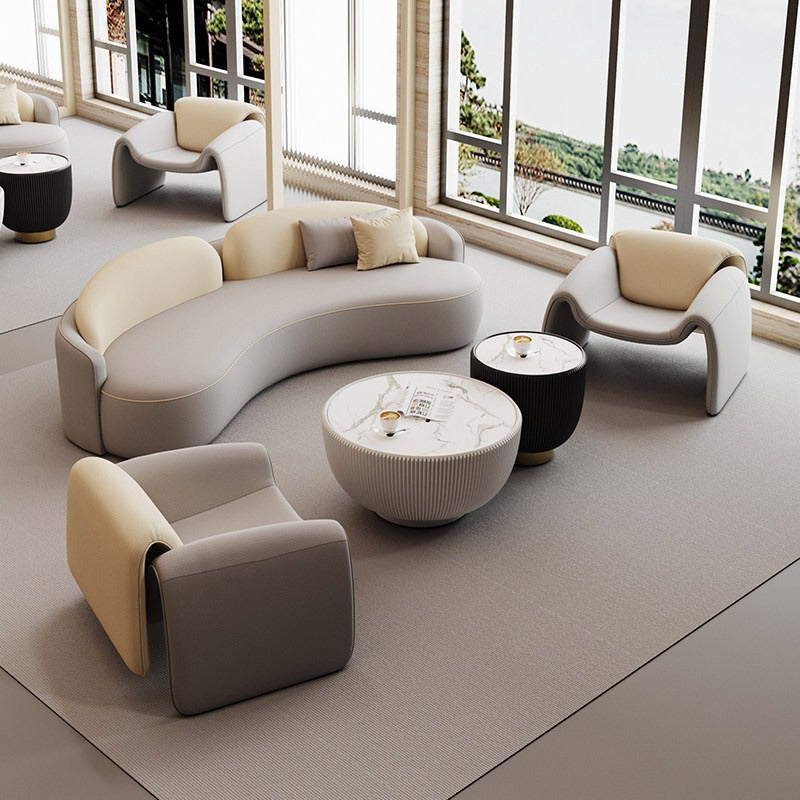 Cream style sofa small apartment living room b&b beauty salon clothing store rest area reception office coffee table combination