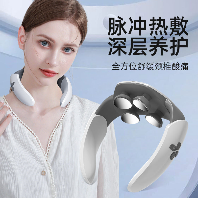 New arrival pulse neck massager physical therapy function mini shoulder and neck neck protector instrument portable hot compress cervical spine massager