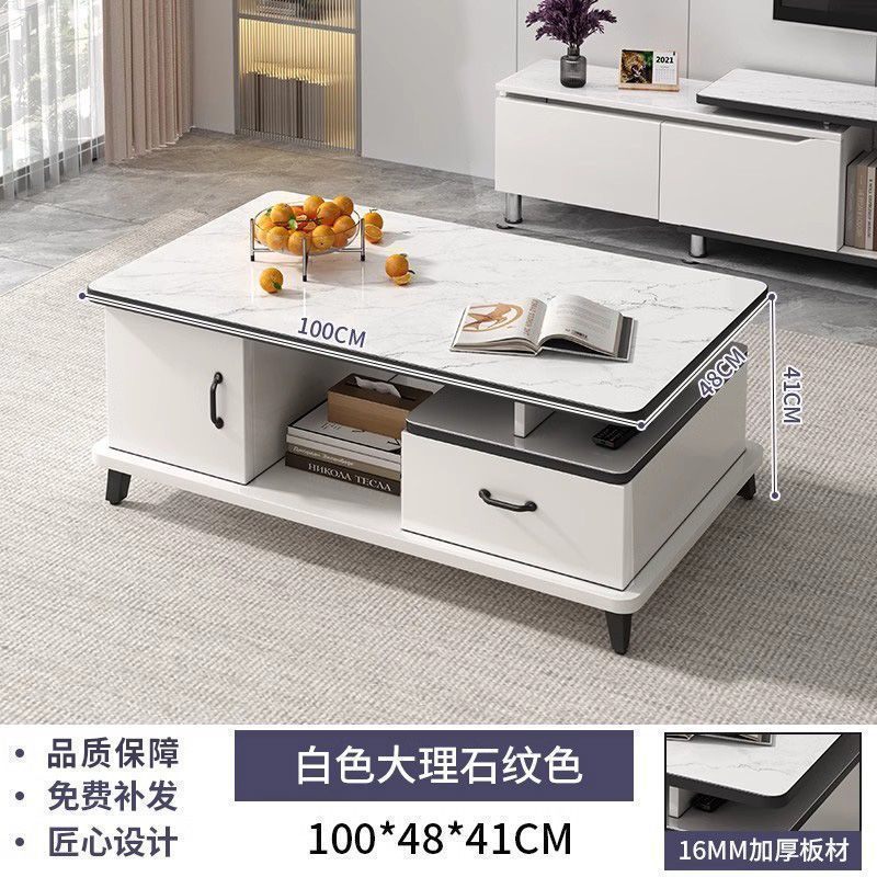 Modern minimalist tv stand for living room, compact home, floor-standing extendable 2025 new style coffee table and tv cabinet combination