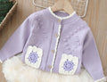 Girls' spring two-piece skirt set: princess-style puffy skirt with korean-style knitted cardigan for baby girls