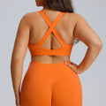 new plus size sports bra - push-up, shockproof, women's activewear bra for outdoor running, fitness, and yoga