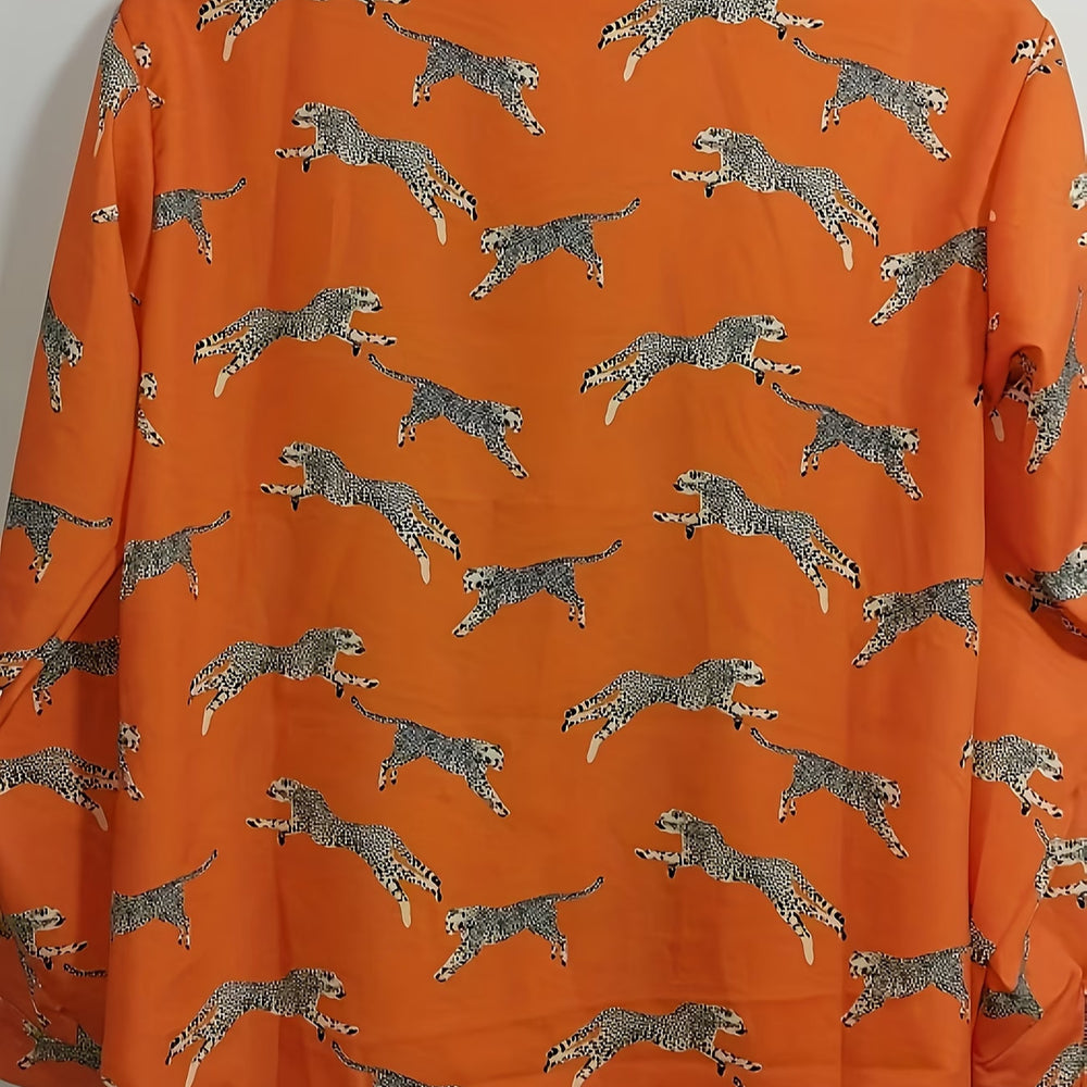 wholesale women's long-sleeved shirts, trendy all-season shirts with popular cross-border print designs, dropshipping available