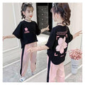 Girls' summer outfit set  new style kids' summer clothes chic short sleeve girls' fashionable sporty summer two-piece set