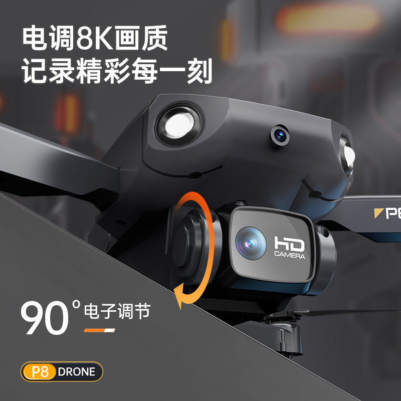P8 drone - 360° obstacle avoidance, hd aerial photography, dual-lens quadcopter, optical flow, foldable remote control aircraft - cross-border