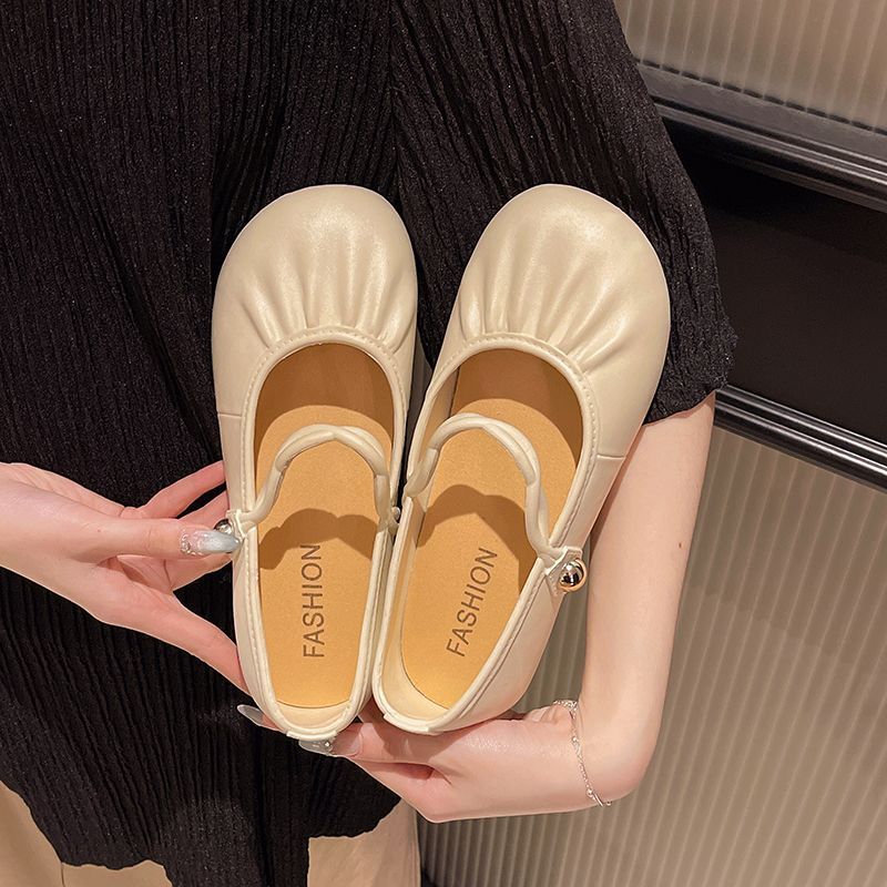 2025 new mary jane flats - slip-on, flat, ruched, single strap, low-cut, soft & chic, fashionable & versatile
