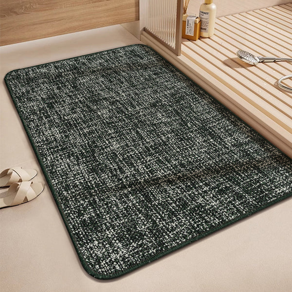 Cross-border solid color linen woven floor mat bathroom absorbent non-slip mat  bathroom door quick-drying dirt-resistant mat