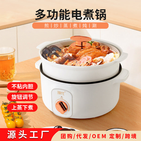 Electric cooking pot dormitory student cooking noodles non-stick pan multi-functional household electric hot pot small mini electric pot wholesale