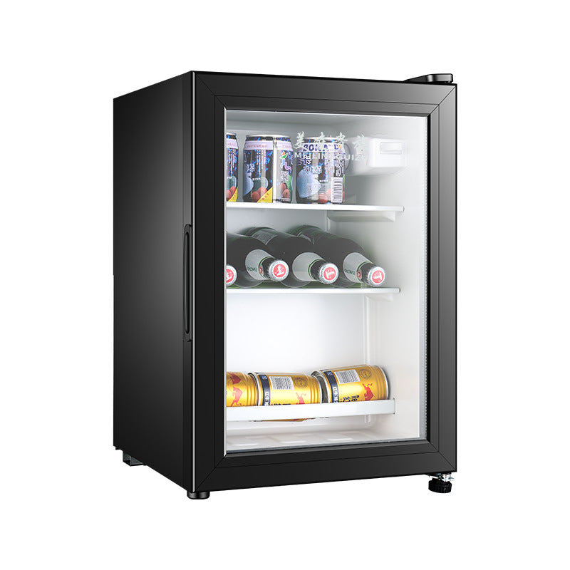 Ice bar hotel room single door mini refrigerator tea refrigerator fresh-keeping cabinet small transparent glass door small refrigerator