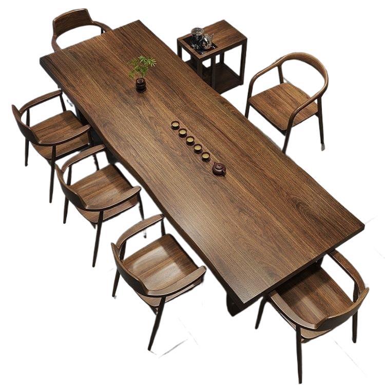 New chinoiserie large tea table solid wood whole cut for home large tea table tea table all-in-one a complete set of tea table and chairs tea table