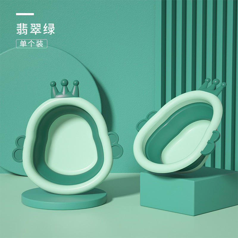Newborn baby foldable plastic wash basin - portable baby face wash basin - kids' bottom washing bowl - customizable