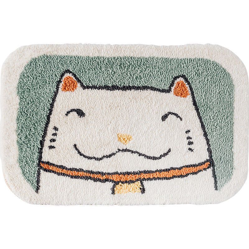Cartoon cute absorbent bathroom mat, bedroom toilet rug, household entrance mat, non-slip doormat