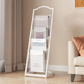 Minimalist multi-tier magazine rack display stand - freestanding bookshelf organizer for newspapers, magazines, and storage