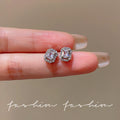 Exquisite sparkling colorful zircon stud earrings - korean style, unique design, delicate earrings, everyday versatile, ear-friendly jewelry