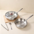 supply of 304 stainless steel frying pan for home wok three-layer steel uncoated non-stick pan low-smoke pan