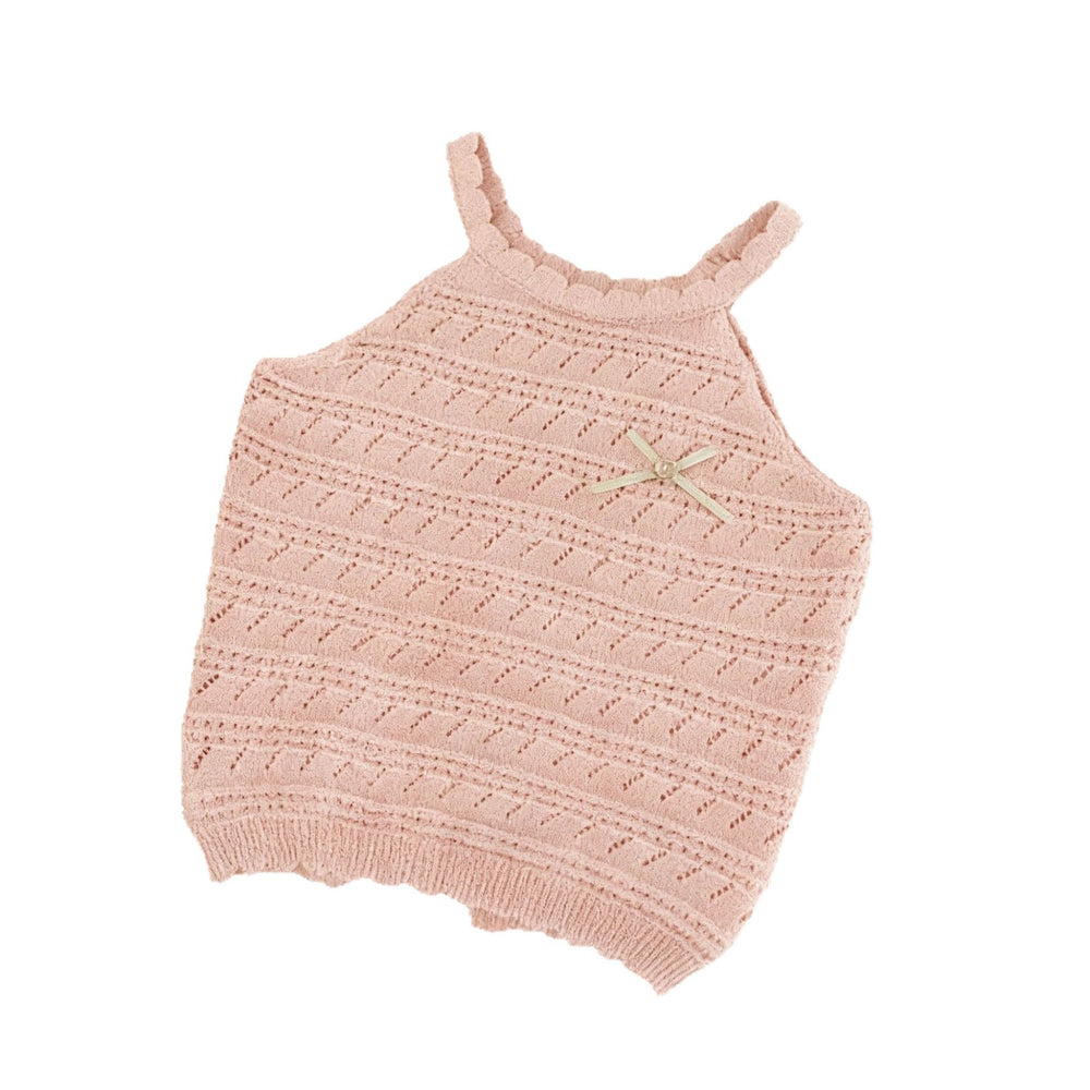 Summer girls' chic & sweet knitted tank top - versatile baby clothes for first birthday outings & everyday wear