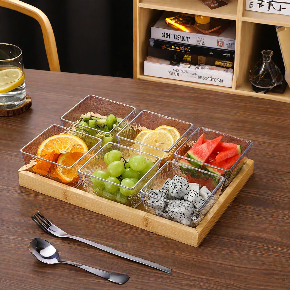 Fruit platter bar ktv snack platter acrylic snack plate melon seed plate divided grids dried fruit plate suit restaurant commercial