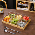 【acrylic 6-compartment hammered texture】+ bamboo tray