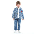 Korean style spring/autumn children's clothing new arrivals: boys' and girls' outerwear, denim jackets, kids' denim clothes, plaid embroidered jackets