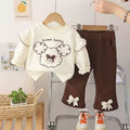 Girls' spring/autumn two-piece outfit set - stylish and trendy kids' spring clothes for 1-2 year old baby girls