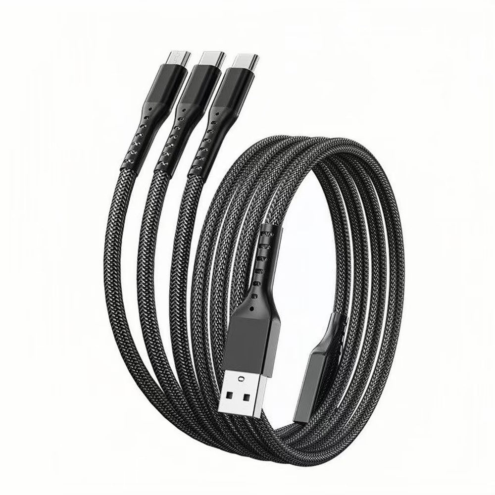 66w fishing net 3-in-1 charging cable, compatible with huawei and apple phones, fast charging cable, one-to-three charging cable wholesale